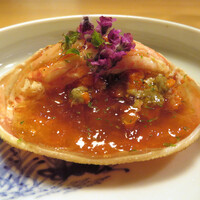 日本料理四四A2 - 香箱蟹の柚子ポン酢ジュレがけ
