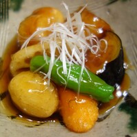 帰燕 - .....若鶏唐揚と夏野菜　黒酢餡.....