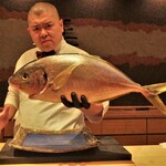 照寿司 - 天然シマアジ