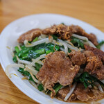 宝来家 - 【韭菜豬肝（ニラレバ、ぶたきもとこみらのいためもの）】、豬肝（ぶたのきも）