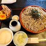 匠の板場 - ミニ唐揚げ丼とトロロざる蕎麦