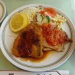 （'13/04）日替わりランチ ポークのチーズ焼きと鯵のフライ 800円