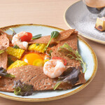 Rubabu - ガレット　エビととうもろこしと夏野菜＋デザートプレート