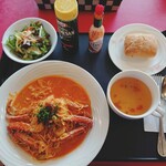 富岡ゴルフ倶楽部レストラン - 渡り蟹のトマトクリームパスタ