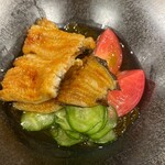 勢麟 - 小うなぎのうざく　能登産岩もずく、胡瓜、茄子、フルーツトマト