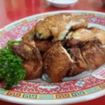 西湖園 - 油淋鶏。写真ボケた！　一生の不覚。