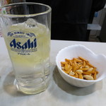 笹屋 - ハイボール（２００円）と柿ピー（５０円）