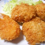 かさねや - 料理写真:かにクリームコロッケ＆サクサクミニチキン＆味玉フライ
