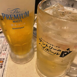 Kushikatsu Tanaka - 生ビール大とチンチロリンハイボール(奇数)