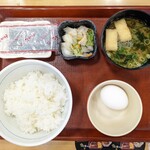 Nakau - こだわり卵朝食 250円 , 京風つけもの 80円