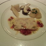 FURUKAWAYA - リー・ド・ボー芝海老のテリーヌ、シェリービネガーとドライトマトのソース