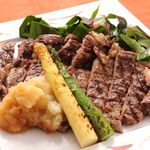 そばダイニング 玄 - サーロインステーキ焼き野菜添え　1480円