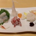 旬魚 左阿彌 - イカの刺身（１３００円）