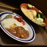 名代 富士そば - 冷やし味玉セットミニカレー付き（５５０円）２０２２年８月