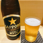 天冨良 麻布よこ田 - サッポロ黒ラベル  中瓶