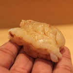 三谷 - 車海老と白海老（シャリの代わりに）　と　DAUBY  Champagne  Mere & Fille  2006  Brut Grand Cru　(2013/04)