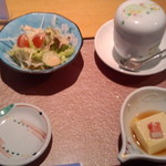Sushi Koubou An - とうもろこし豆腐  野菜サラダ   茶碗蒸し