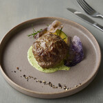 Lamb burger with coriander butter sauce