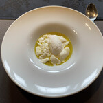 茨城レストラン フェリチタ - デザート① そば茶のブラマンジェ