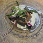 茨城レストラン フェリチタ - メインのお魚　スズキのクリームソース　相当大きなスズキ　肉厚ふわふわ