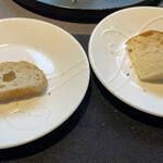 茨城レストラン フェリチタ - パン３種目は写真撮り忘れ　4種目はマスタードパン　５種目はミルクパン　パンは全て美味しい　しかも無駄のない小さめサイズ　色々な種類が食べらるてすごく嬉しい