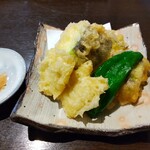 よしむら 北山楼 - 加茂茄子とトウモロコシの天ぷら