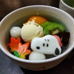 SNOOPY 茶屋 - 京の生麩クリームみつまめ