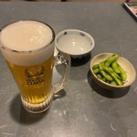 Gurando Izakaya Fuji - 生ビールとお通し