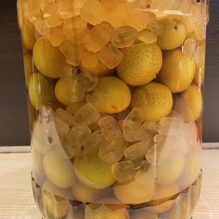 自家製梅酒びわ酒赤紫蘇が人気、焼酎、ウイスキーも豊富