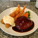 四ツ橋カフェ - 海老フライとハンバーグM  1,960円
