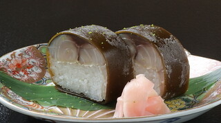 Kappou Kyou Shougoin - 鯖寿司、肉厚の国産鯖を用いた贅沢な鯖寿司です