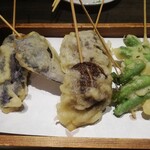 天ぷらとおでん 個室 天串 - 野菜天ぷら３種