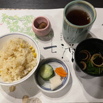 日本料理 七滝 - コーンの炊き込みご飯