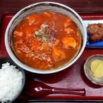 福士豆腐食堂 - Aセット汁あり (3辛) 980円(+60円)