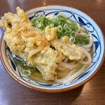 丸亀製麺 - かけうどん(冷や冷や)鰯＆ごぼう天トッピング