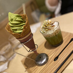 マッチャハウス マッチャカン - 神さんは抹茶アイス！　二人ともかき氷食べればよかったと　　後悔。。！美味そうだった❗️