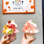 ミスターフルーツ - ミスターフルーツ名物かき氷 テイクアウト白桃氷