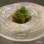 カーサ・デル・チーボ - 海胆と真烏賊の烏賊墨を練り込んだ冷製タリオリーニ