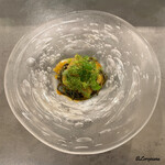 カーサ・デル・チーボ - 海胆と真烏賊の烏賊墨を練り込んだ冷製タリオリーニ