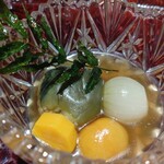 Jin Embo Utanaka - 賀茂なすニシンなど野菜の炊き合わせ