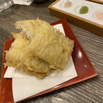 大衆天ぷらtoかすそば風土.はなれ - あなご天　ごめんなさいかじってしまいました〜汗