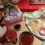 河太郎 - 活アジ刺身定食