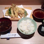 天ぷら小野 - 天ぷら定食（1,200円）