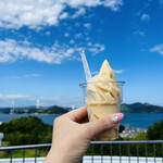 来島海峡サービスエリア フードコート - 岡山白桃ソフトクリーム