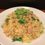 シャケとジャコの青菜炒飯