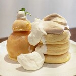 カフェ レードル - ふわふわパンケーキに紅茶クリームたっぷり。紅茶クリームの美味しさに悶絶〜。