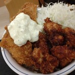 かつや - エビカツと鶏カツの合盛丼