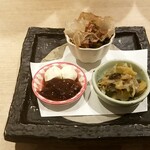 神田箸庵 - そば屋珍味３種盛り：580円+税