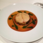 サリュー - オマール海老とサフランリゾットの筍包み