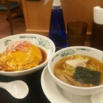 日高屋 - 天津飯、半ラーメン